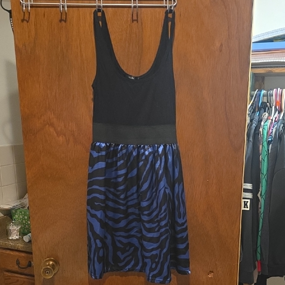 Papaya Black and Blue Zebra Mini Dress